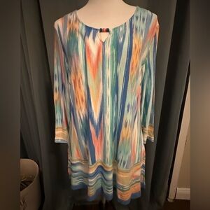 Ruby Rd Multi Color 3/4 sleeve Top Size M Preloved in great condition.
